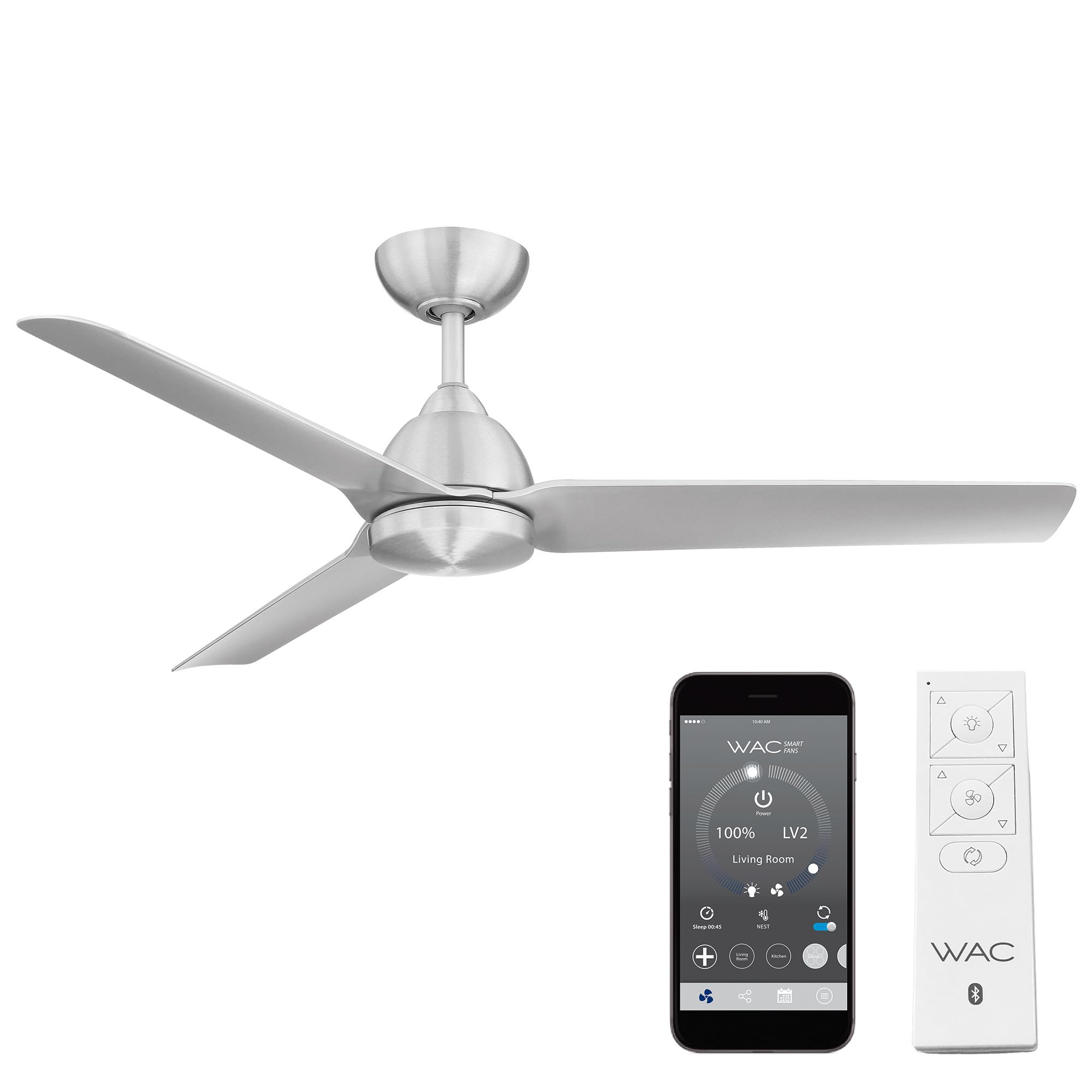 Mocha Indoor/Outdoor 3-Blade Smart Compatible Ceiling Fan 54in